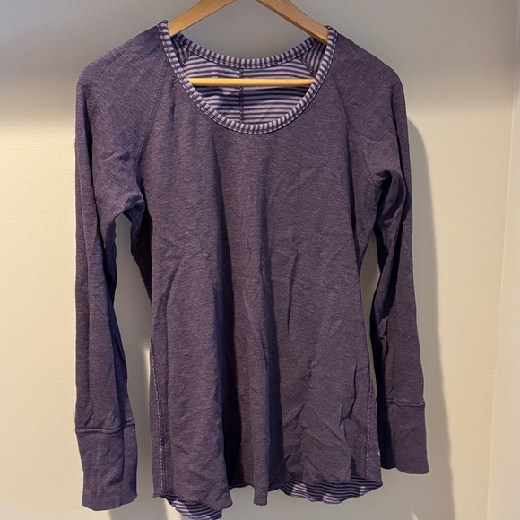 lululemon athletica Purple Striped Long Sleeve Top - Picture 5 of 5